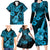 Hawaii Ukulele Family Matching Long Sleeve Bodycon Dress and Hawaiian Shirt Polynesian Pattern Sky Blue Version LT01 - Polynesian Pride