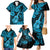 Hawaii Ukulele Family Matching Mermaid Dress and Hawaiian Shirt Polynesian Pattern Sky Blue Version LT01 - Polynesian Pride