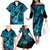 Hawaii Ukulele Family Matching Off Shoulder Long Sleeve Dress and Hawaiian Shirt Polynesian Pattern Sky Blue Version LT01 - Polynesian Pride