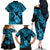 Hawaii Ukulele Family Matching Off Shoulder Long Sleeve Dress and Hawaiian Shirt Polynesian Pattern Sky Blue Version LT01 - Polynesian Pride