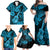 Hawaii Ukulele Family Matching Off Shoulder Maxi Dress and Hawaiian Shirt Polynesian Pattern Sky Blue Version LT01 - Polynesian Pride