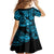 Hawaii Ukulele Family Matching Off Shoulder Short Dress and Hawaiian Shirt Polynesian Pattern Sky Blue Version LT01 - Polynesian Pride