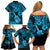 Hawaii Ukulele Family Matching Off Shoulder Short Dress and Hawaiian Shirt Polynesian Pattern Sky Blue Version LT01 - Polynesian Pride