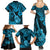 Hawaii Ukulele Family Matching Summer Maxi Dress and Hawaiian Shirt Polynesian Pattern Sky Blue Version LT01 - Polynesian Pride