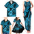 Hawaii Ukulele Family Matching Tank Maxi Dress and Hawaiian Shirt Polynesian Pattern Sky Blue Version LT01 - Polynesian Pride