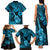 Hawaii Ukulele Family Matching Tank Maxi Dress and Hawaiian Shirt Polynesian Pattern Sky Blue Version LT01 - Polynesian Pride