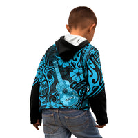 Hawaii Ukulele Kid Hoodie Polynesian Pattern Sky Blue Version LT01 - Polynesian Pride