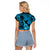 Hawaii Ukulele Raglan Cropped T Shirt Polynesian Pattern Sky Blue Version LT01 - Polynesian Pride
