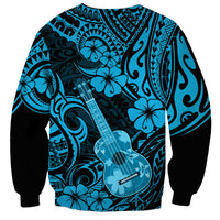 Hawaii Ukulele Sweatshirt Polynesian Pattern Sky Blue Version LT01 - Polynesian Pride