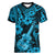 Hawaii Ukulele Women V Neck T Shirt Polynesian Pattern Sky Blue Version LT01 Female Blue - Polynesian Pride
