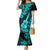 Hawaii Ukulele Family Matching Mermaid Dress and Hawaiian Shirt Polynesian Pattern Turquoise Version LT01 Mom's Dress Turquoise - Polynesian Pride