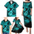 Hawaii Ukulele Family Matching Puletasi Dress and Hawaiian Shirt Polynesian Pattern Turquoise Version LT01 - Polynesian Pride