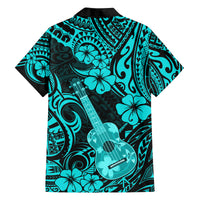Hawaii Ukulele Family Matching Puletasi Dress and Hawaiian Shirt Polynesian Pattern Turquoise Version LT01 - Polynesian Pride