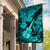 Hawaii Ukulele Garden Flag Polynesian Pattern Turquoise Version LT01 House Flag Turquoise - Polynesian Pride