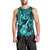 Hawaii Ukulele Men Tank Top Polynesian Pattern Turquoise Version LT01 - Polynesian Pride