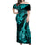 Hawaii Ukulele Off Shoulder Maxi Dress Polynesian Pattern Turquoise Version LT01 Women Turquoise - Polynesian Pride