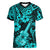 Hawaii Ukulele Women V Neck T Shirt Polynesian Pattern Turquoise Version LT01 Female Turquoise - Polynesian Pride