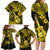 Hawaii Ukulele Family Matching Long Sleeve Bodycon Dress and Hawaiian Shirt Polynesian Pattern Yellow Version LT01 - Polynesian Pride