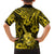 Hawaii Ukulele Family Matching Off Shoulder Long Sleeve Dress and Hawaiian Shirt Polynesian Pattern Yellow Version LT01 - Polynesian Pride