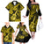 Hawaii Ukulele Family Matching Off Shoulder Long Sleeve Dress and Hawaiian Shirt Polynesian Pattern Yellow Version LT01 - Polynesian Pride