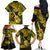 Hawaii Ukulele Family Matching Off Shoulder Long Sleeve Dress and Hawaiian Shirt Polynesian Pattern Yellow Version LT01 - Polynesian Pride