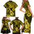 Hawaii Ukulele Family Matching Short Sleeve Bodycon Dress and Hawaiian Shirt Polynesian Pattern Yellow Version LT01 - Polynesian Pride