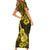 Hawaii Ukulele Family Matching Short Sleeve Bodycon Dress and Hawaiian Shirt Polynesian Pattern Yellow Version LT01 - Polynesian Pride