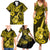 Hawaii Ukulele Family Matching Summer Maxi Dress and Hawaiian Shirt Polynesian Pattern Yellow Version LT01 - Polynesian Pride