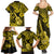 Hawaii Ukulele Family Matching Summer Maxi Dress and Hawaiian Shirt Polynesian Pattern Yellow Version LT01 - Polynesian Pride