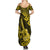 Hawaii Ukulele Family Matching Summer Maxi Dress and Hawaiian Shirt Polynesian Pattern Yellow Version LT01 - Polynesian Pride