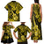 Hawaii Ukulele Family Matching Tank Maxi Dress and Hawaiian Shirt Polynesian Pattern Yellow Version LT01 - Polynesian Pride