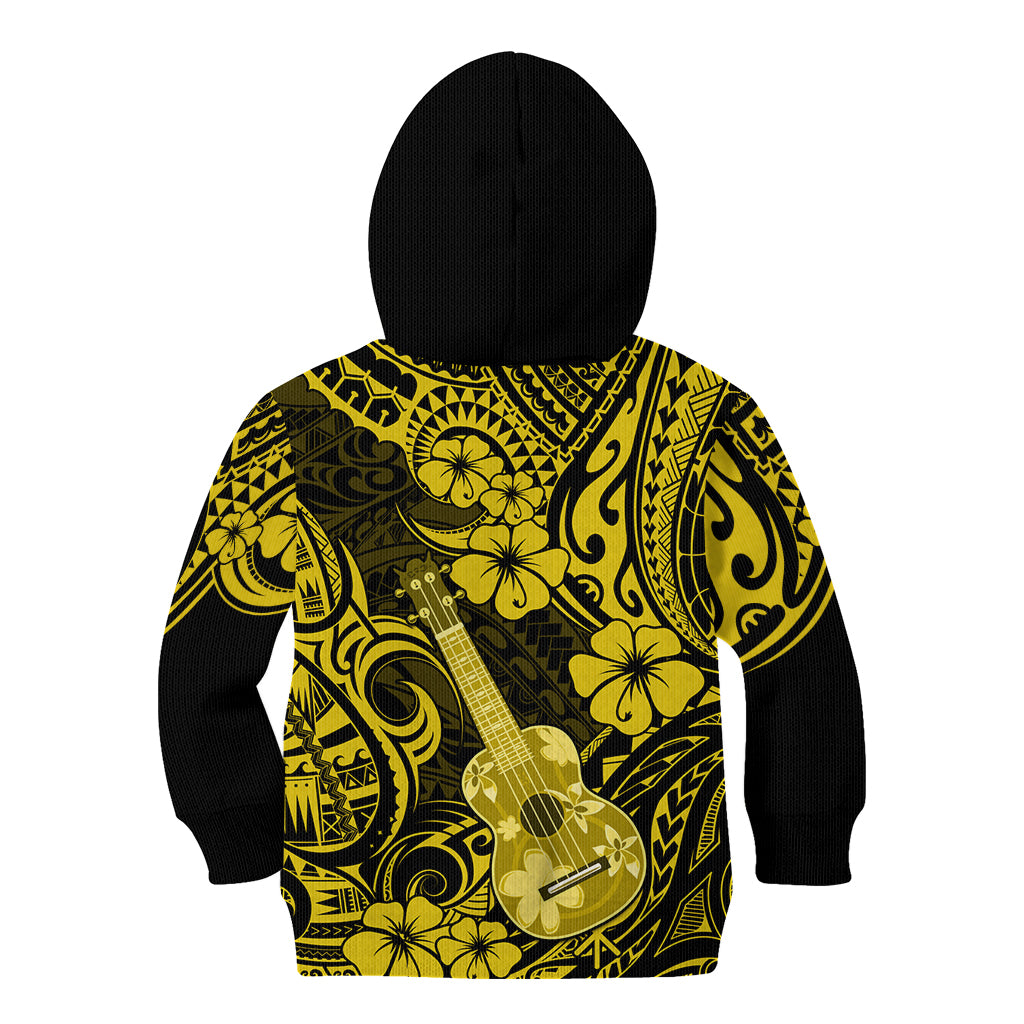 Hawaii Ukulele Kid Hoodie Polynesian Pattern Yellow Version LT01 - Polynesian Pride