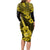 Hawaii Ukulele Long Sleeve Bodycon Dress Polynesian Pattern Yellow Version LT01 - Polynesian Pride