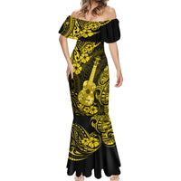 Hawaii Ukulele Mermaid Dress Polynesian Pattern Yellow Version LT01 - Polynesian Pride