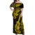 Hawaii Ukulele Off Shoulder Maxi Dress Polynesian Pattern Yellow Version LT01 Women Yellow - Polynesian Pride