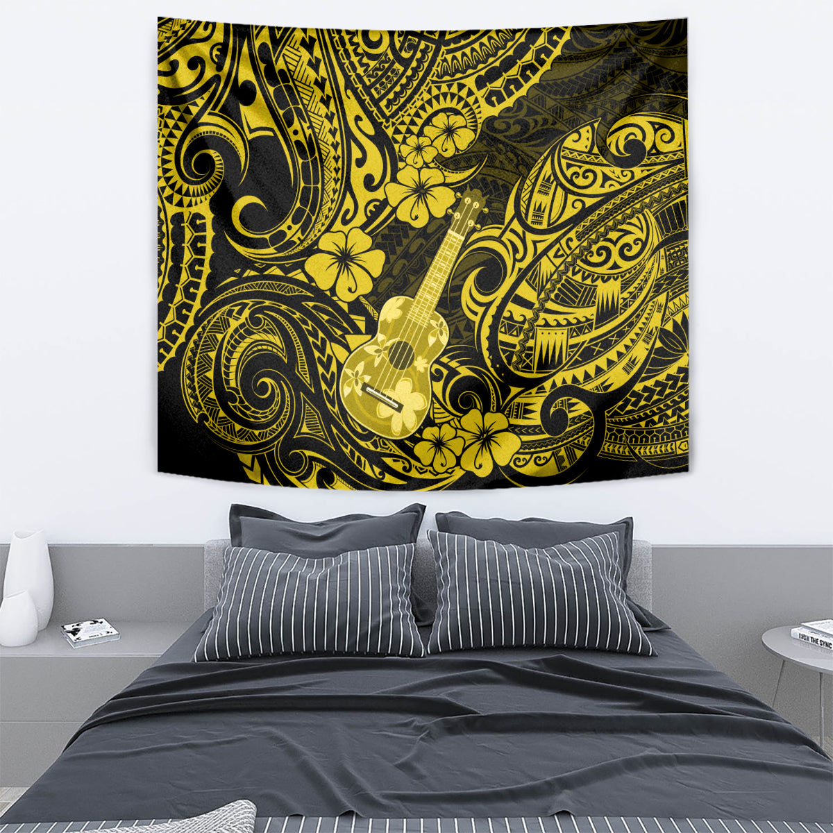 Hawaii Ukulele Tapestry Polynesian Pattern Yellow Version LT01 - Polynesian Pride
