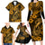 Hawaii Fish Hook Family Matching Long Sleeve Bodycon Dress and Hawaiian Shirt Polynesian Pattern Gold Version LT01 - Polynesian Pride