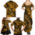 Hawaii Fish Hook Family Matching Summer Maxi Dress and Hawaiian Shirt Polynesian Pattern Gold Version LT01 - Polynesian Pride