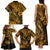 Hawaii Fish Hook Family Matching Tank Maxi Dress and Hawaiian Shirt Polynesian Pattern Gold Version LT01 - Polynesian Pride