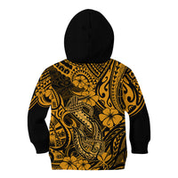 Hawaii Fish Hook Kid Hoodie Polynesian Pattern Gold Version LT01 - Polynesian Pride