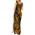 Hawaii Fish Hook Tank Maxi Dress Polynesian Pattern Gold Version LT01 - Polynesian Pride