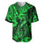 Hawaii Fish Hook Baseball Jersey Polynesian Pattern Green Version LT01 Green - Polynesian Pride