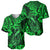 Hawaii Fish Hook Baseball Jersey Polynesian Pattern Green Version LT01 - Polynesian Pride