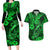 Hawaii Fish Hook Couples Matching Long Sleeve Bodycon Dress and Hawaiian Shirt Polynesian Pattern Green Version LT01 Green - Polynesian Pride