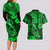 Hawaii Fish Hook Couples Matching Long Sleeve Bodycon Dress and Hawaiian Shirt Polynesian Pattern Green Version LT01 - Polynesian Pride