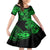 Hawaii Fish Hook Family Matching Off Shoulder Long Sleeve Dress and Hawaiian Shirt Polynesian Pattern Green Version LT01 Daughter's Dress Green - Polynesian Pride