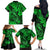 Hawaii Fish Hook Family Matching Off Shoulder Long Sleeve Dress and Hawaiian Shirt Polynesian Pattern Green Version LT01 - Polynesian Pride