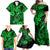 Hawaii Fish Hook Family Matching Off Shoulder Maxi Dress and Hawaiian Shirt Polynesian Pattern Green Version LT01 - Polynesian Pride