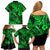 Hawaii Fish Hook Family Matching Off Shoulder Short Dress and Hawaiian Shirt Polynesian Pattern Green Version LT01 - Polynesian Pride