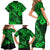 Hawaii Fish Hook Family Matching Short Sleeve Bodycon Dress and Hawaiian Shirt Polynesian Pattern Green Version LT01 - Polynesian Pride